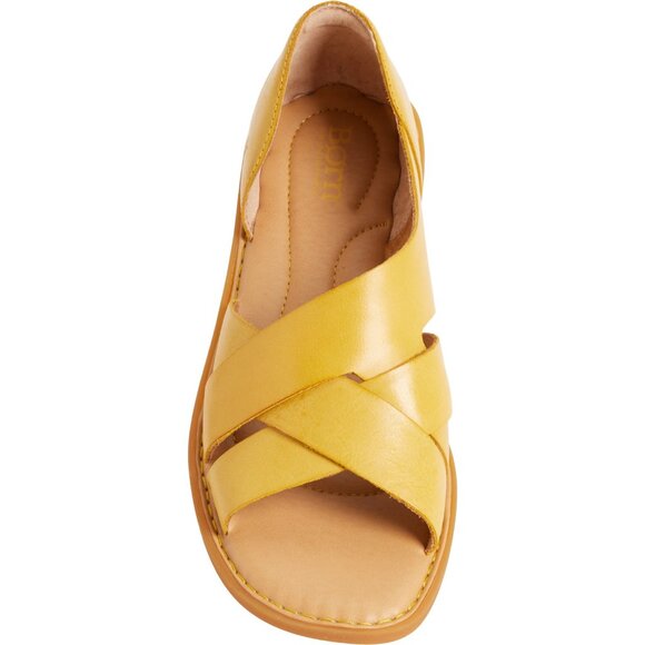 NEW Born Ithica Open-Toe Sandals - Leather For Women in Yellow 7252s7 - Picture 3 of 6